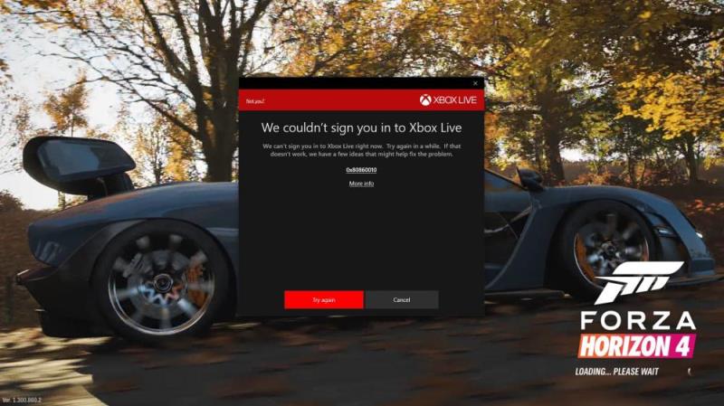 Xbox Live Forza Horizon 4にサインインできません